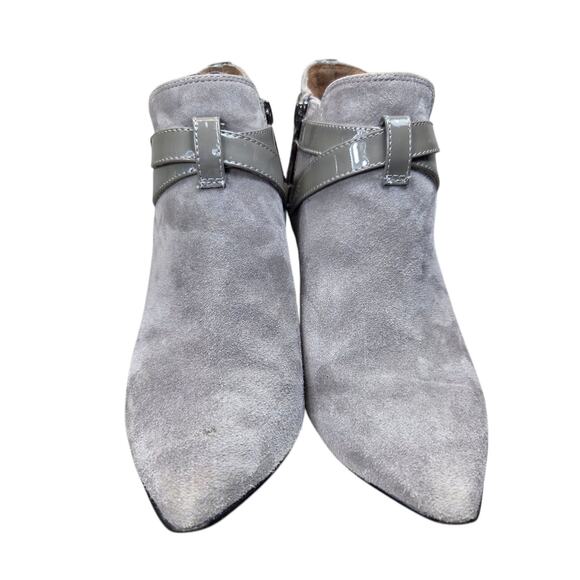 DONALD Pliner Grey Suede Womens Designer Boots Buckles Shoes Booties Size 6.5M - Picture 7 of 11